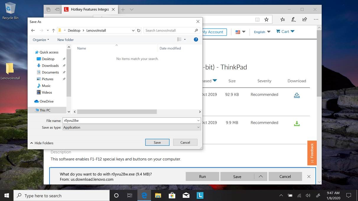 Папка LenovoInstall